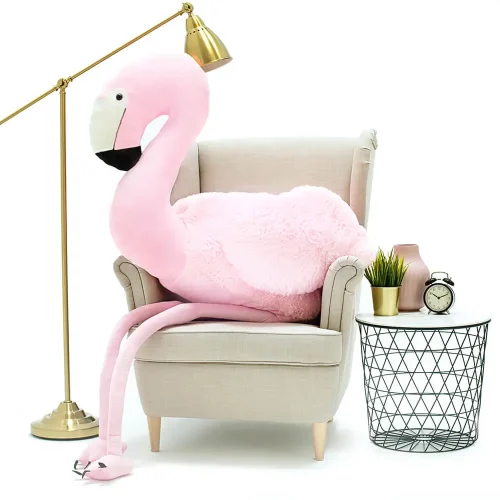 Teddyway Fluffy Big Plush Flamingo Giant XXL, Soft Toy, 125 Cm, 49 Inches, 4.1 Feet, Pink - Teddyway