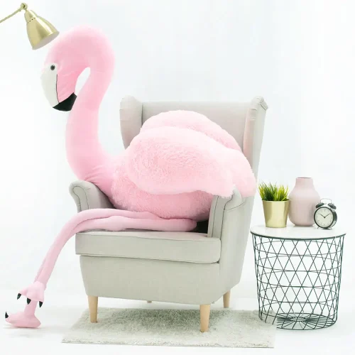 Teddyway Fluffy Big Plush Flamingo Giant XXL, Soft Toy, 125 Cm, 49 Inches, 4.1 Feet, Pink - Teddyway